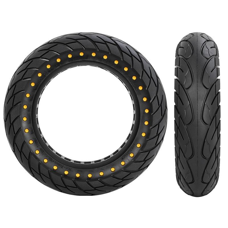 10x2.5 Inflatable Honeycomb Solid Run-flat Tire for Electric Scooter - Blue - 44Mm Slot Yellow