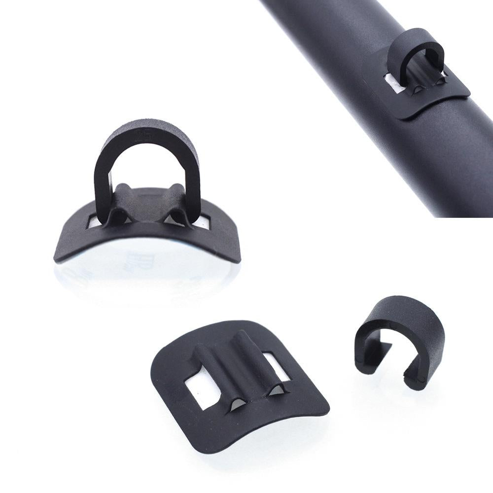4-Piece Bike Hose Line Guide Adhesive C Buckle Aluminum Alloy Style - Black