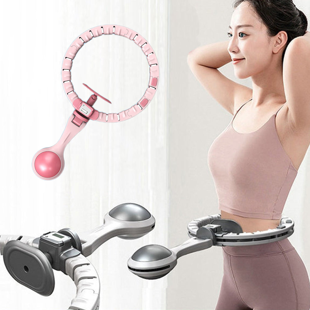 Vibe Geeks 360 Degree Smart Infinity Intelligent Hula Hoop - Pink 1 Adjustable Suction