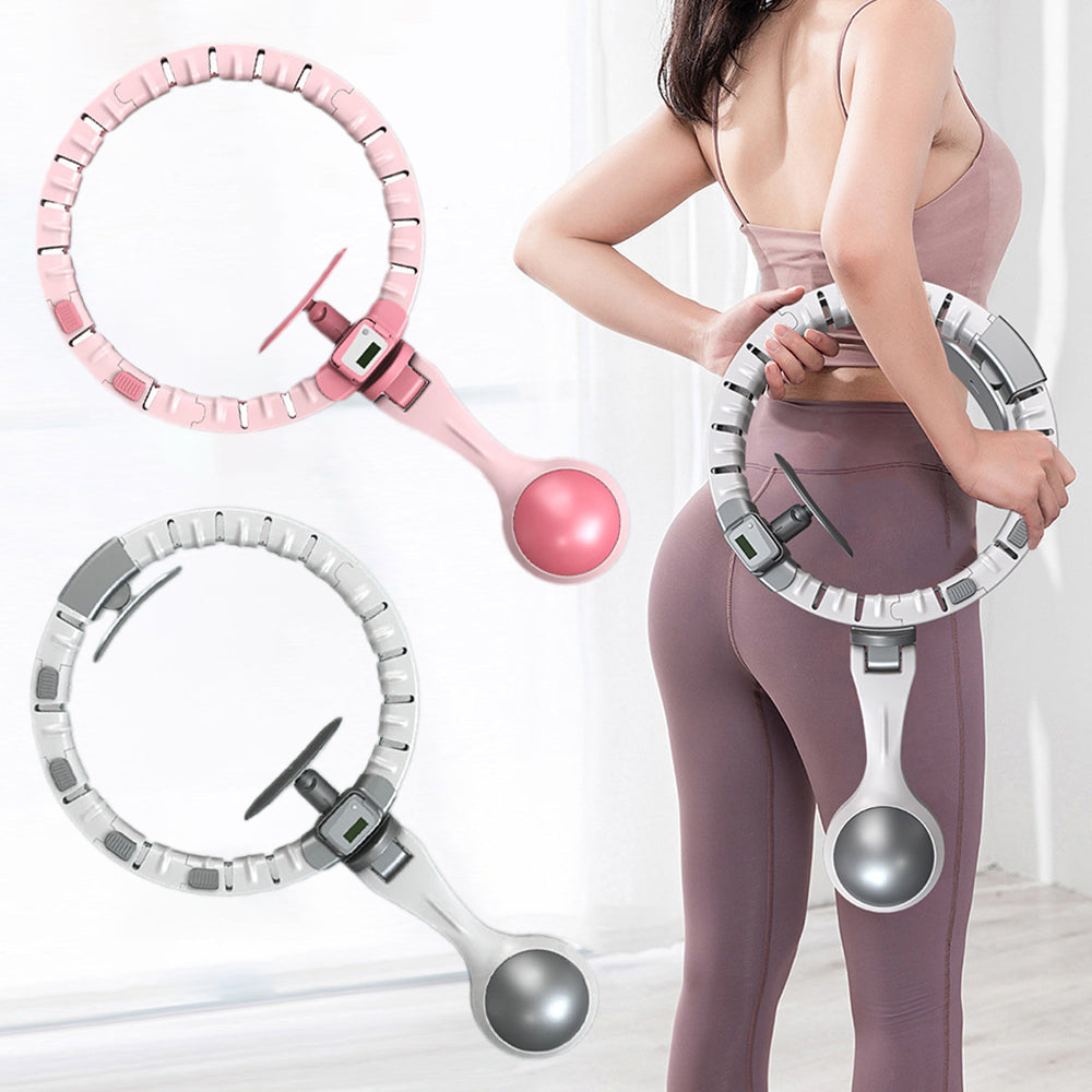 Vibe Geeks 360 Degree Smart Infinity Intelligent Hula Hoop - Pink 3  Adjustable Suction