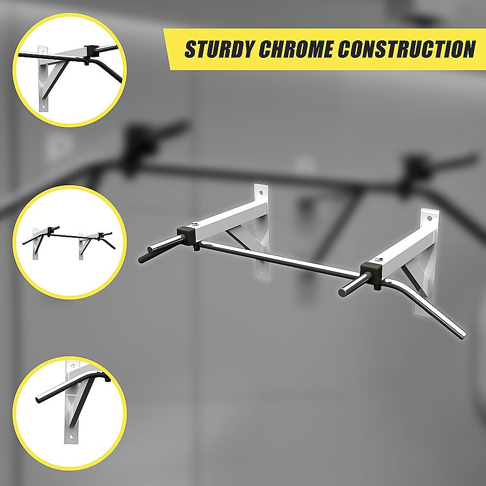 Wall Mounted Chin Up Pull Up Bar – Heavy Duty Home Gym Strength Training