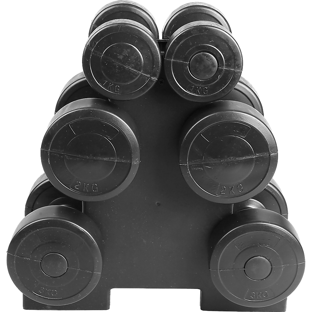 12kg Dumbbell Weights Set with Rack for Home Gym Training