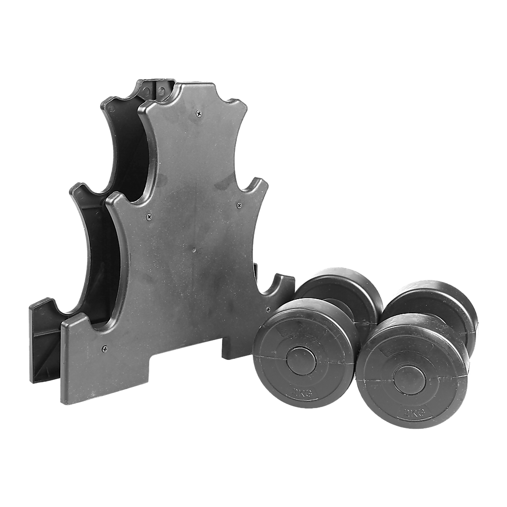 12kg Dumbbell Weights Set with Rack for Home Gym Training