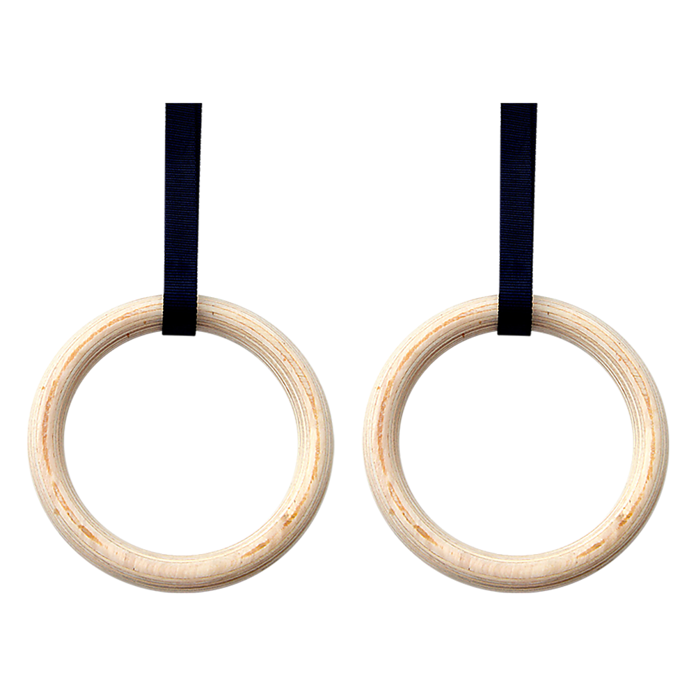 202mm Wooden Gymnastic Rings – Olympic Gym Strength Training & Fitness