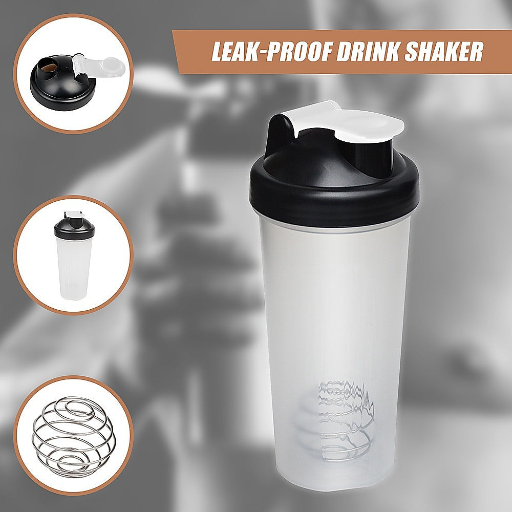 10x 700ml Protein Shaker Bottles – Gym Supplement Blender Mixer Shake Cups