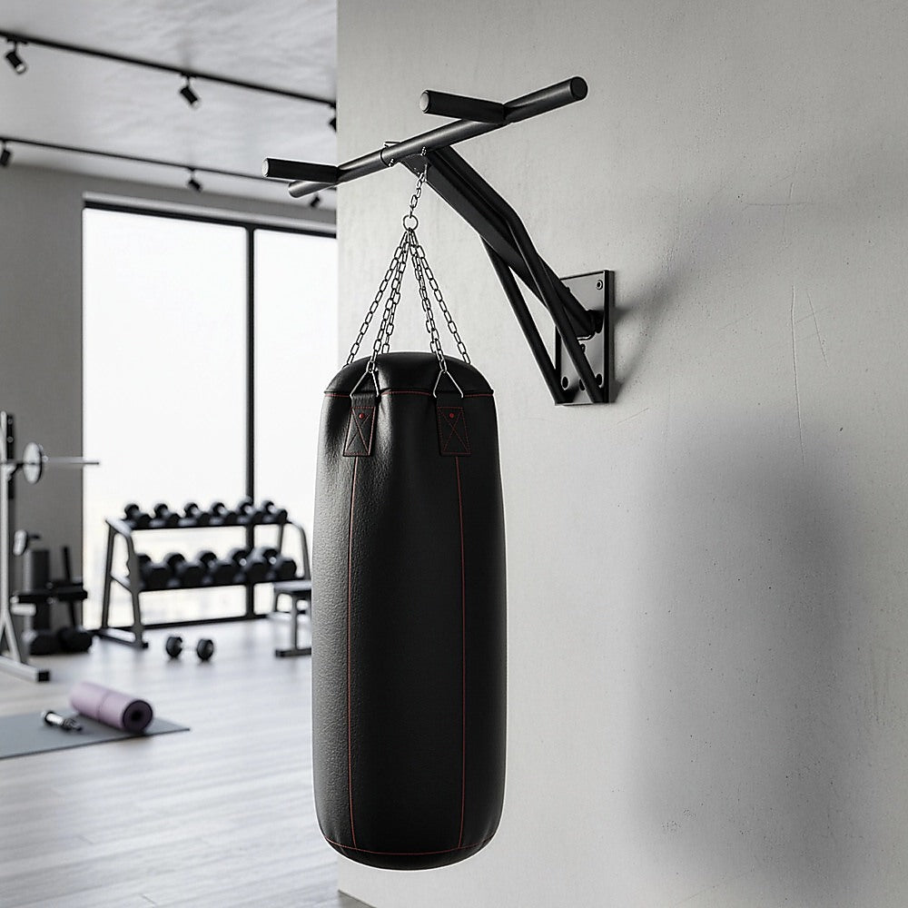 Wall Mounted Pull Up Bar 2 IN 1 Pull Up Dip Bar Station Outdoor Strength Training Home Gym