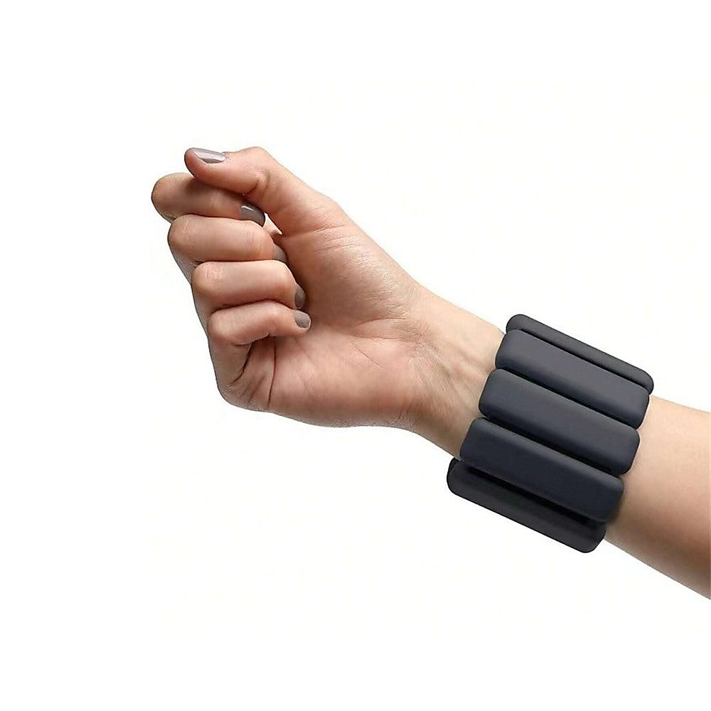 2-Piece Ankle & Wrist Weights – 1kg Pair Adjustable Workout Bangles (Black)