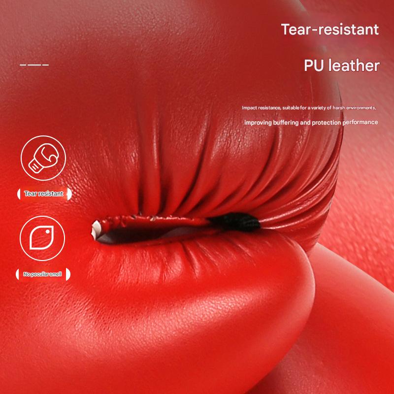 White And Silver Durable 8oz PU Leather Boxing Gloves - Padded & Ventilated for Training