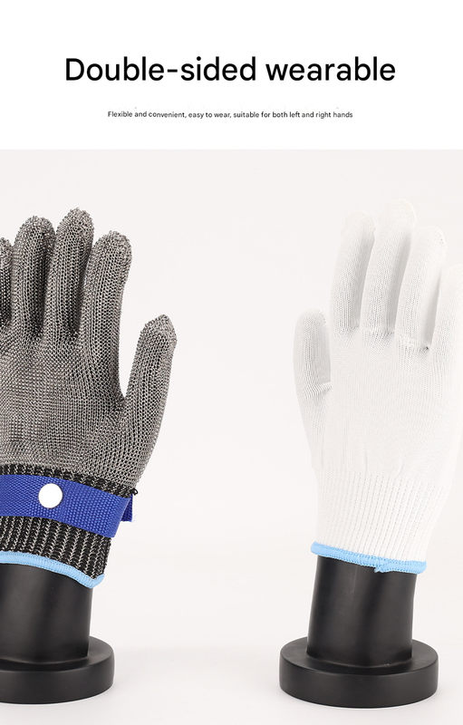 1 pair of silver A9 grade 316 stainless steel cut resistant gloves(XL)