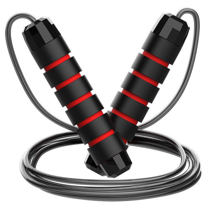 5 PCS Black-red Adjustable Steel Wire Speed Jump Rope Set - Professional Fitness Rope with Ball Bearings for Cardio, Boxing & Workout