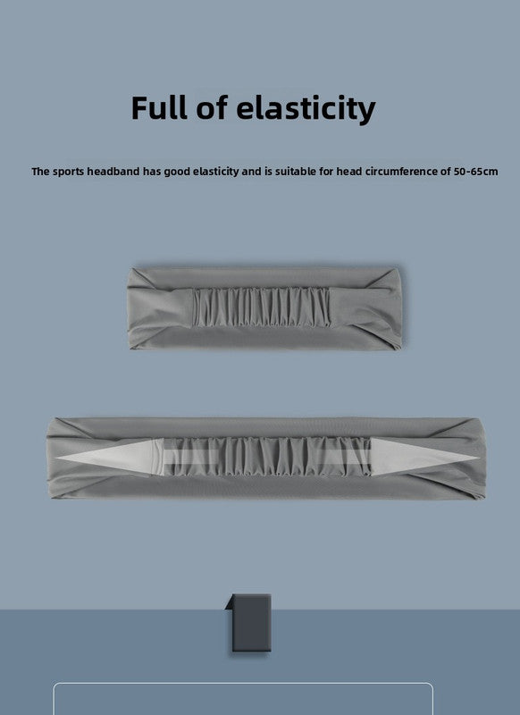 2 Pcs Cooling Sports Headband Moisture Wicking Sweatband for Running Gym & Yoga Non Slip Stretchy Hair Band Black & Blue