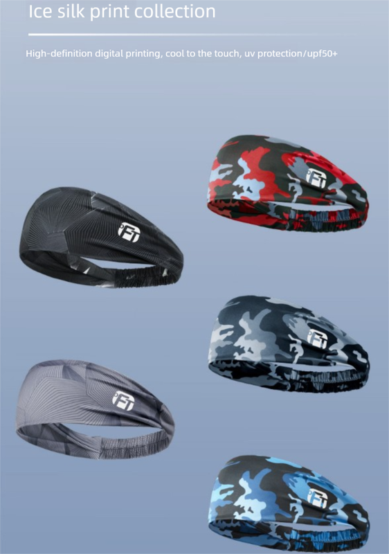 3 PCS Cooling Sports Headband  Ice Silk Moisture Wicking Sweat Band for Running Gym & Yoga Non Slip Stretchy Black Blue & Grey