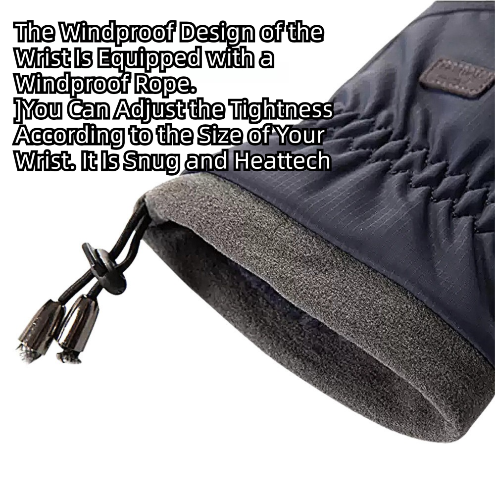 2-Pair Grey Thermal Winter Gloves for Men and Women - Waterproof Windproof & Touchscreen Compatible Gloves for Skiing, Cycling & Winter Travel(L Size)