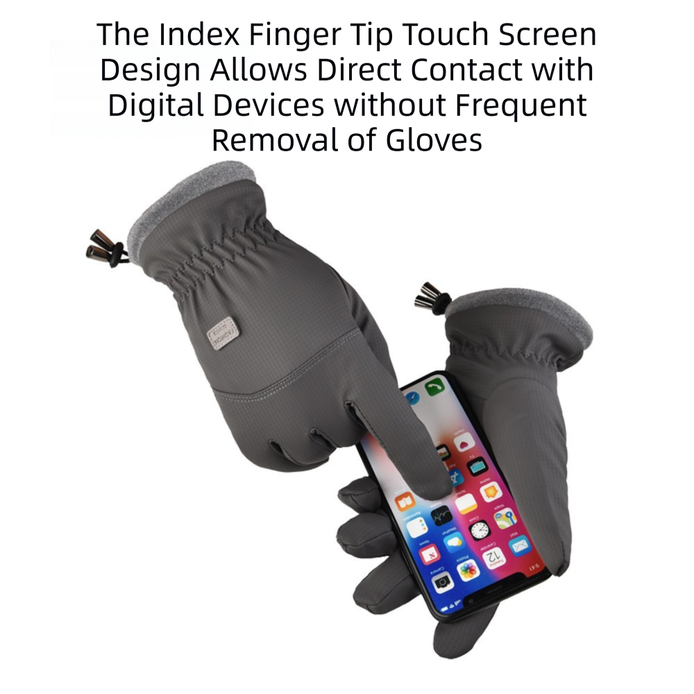 2-Pair Grey Thermal Winter Gloves for Men and Women - Waterproof Windproof & Touchscreen Compatible Gloves for Skiing, Cycling & Winter Travel(XL Size)