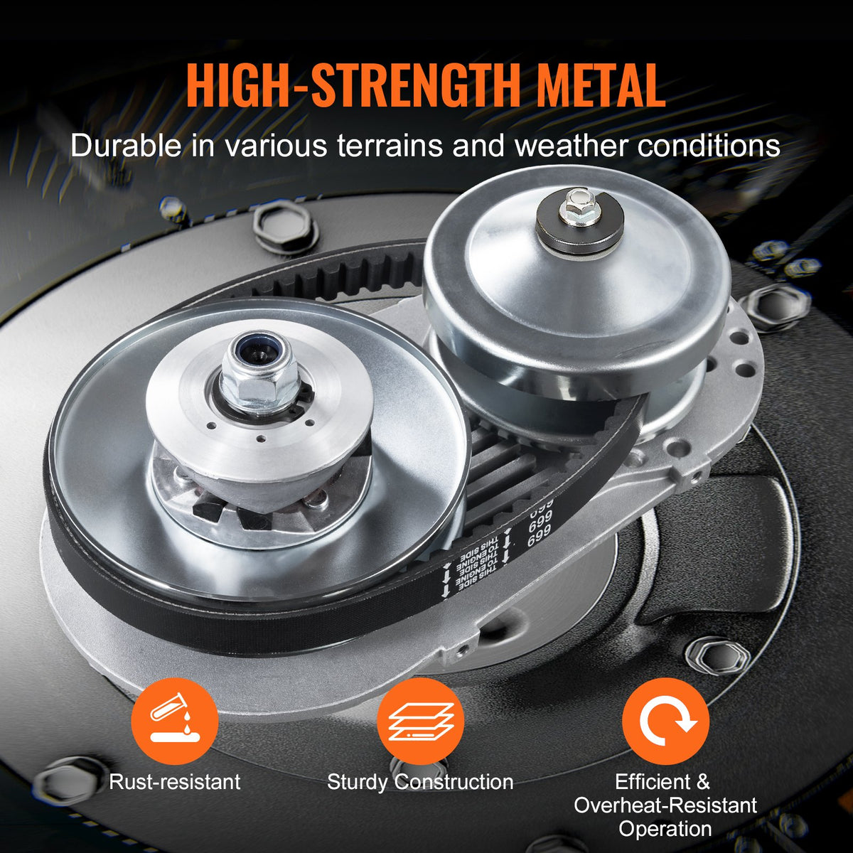 VEVOR Drive Clutch, 2-8HP Engine, 2000 RPM High-Strength Drive Clutch with Asymmetric Designed Wheels & Robust Rubber Belt, Sturdy & Durable Clutch with Full Accessories, Fit for Various Engines