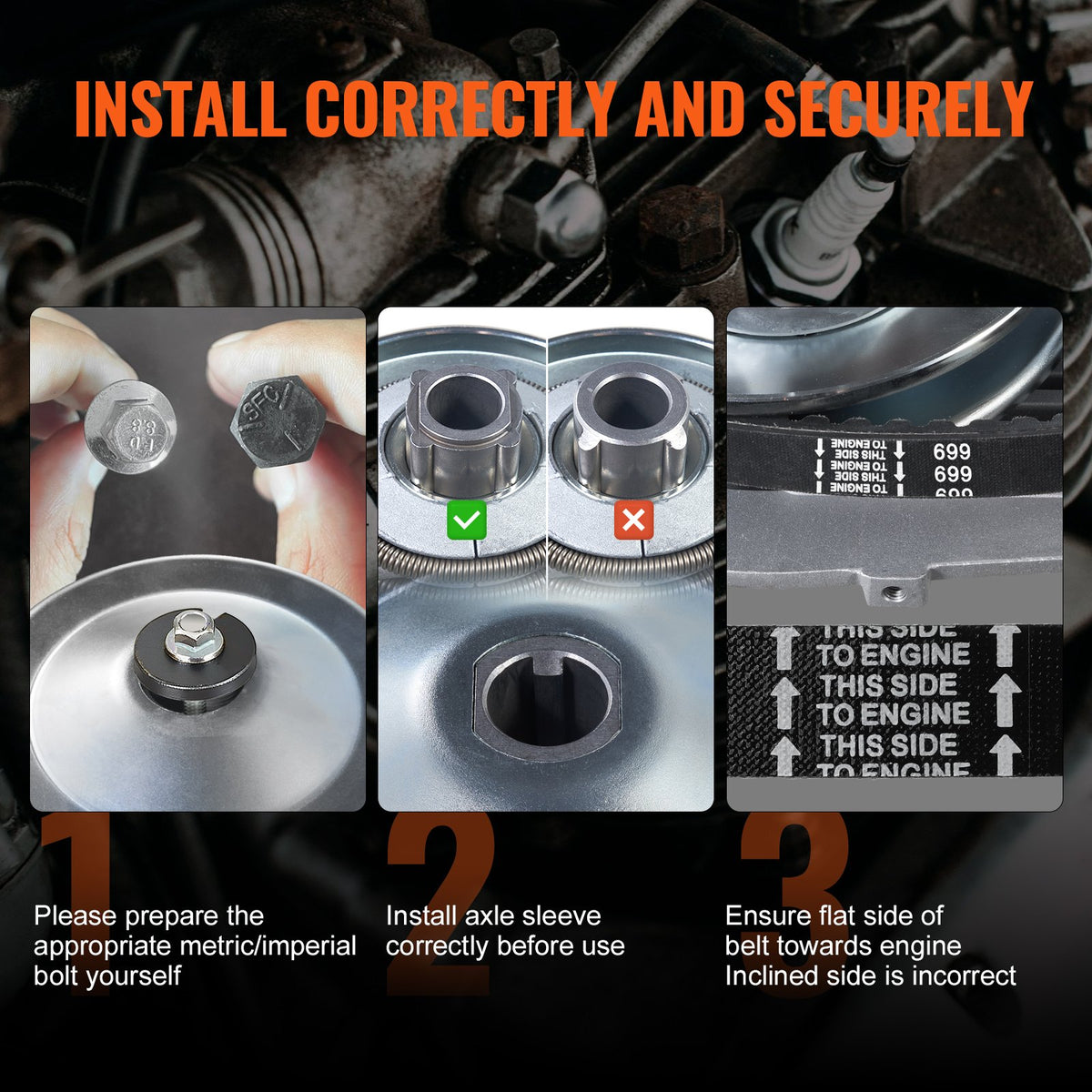 VEVOR Drive Clutch, 2-8HP Engine, 2000 RPM High-Strength Drive Clutch with Asymmetric Designed Wheels & Robust Rubber Belt, Sturdy & Durable Clutch with Full Accessories, Fit for Various Engines