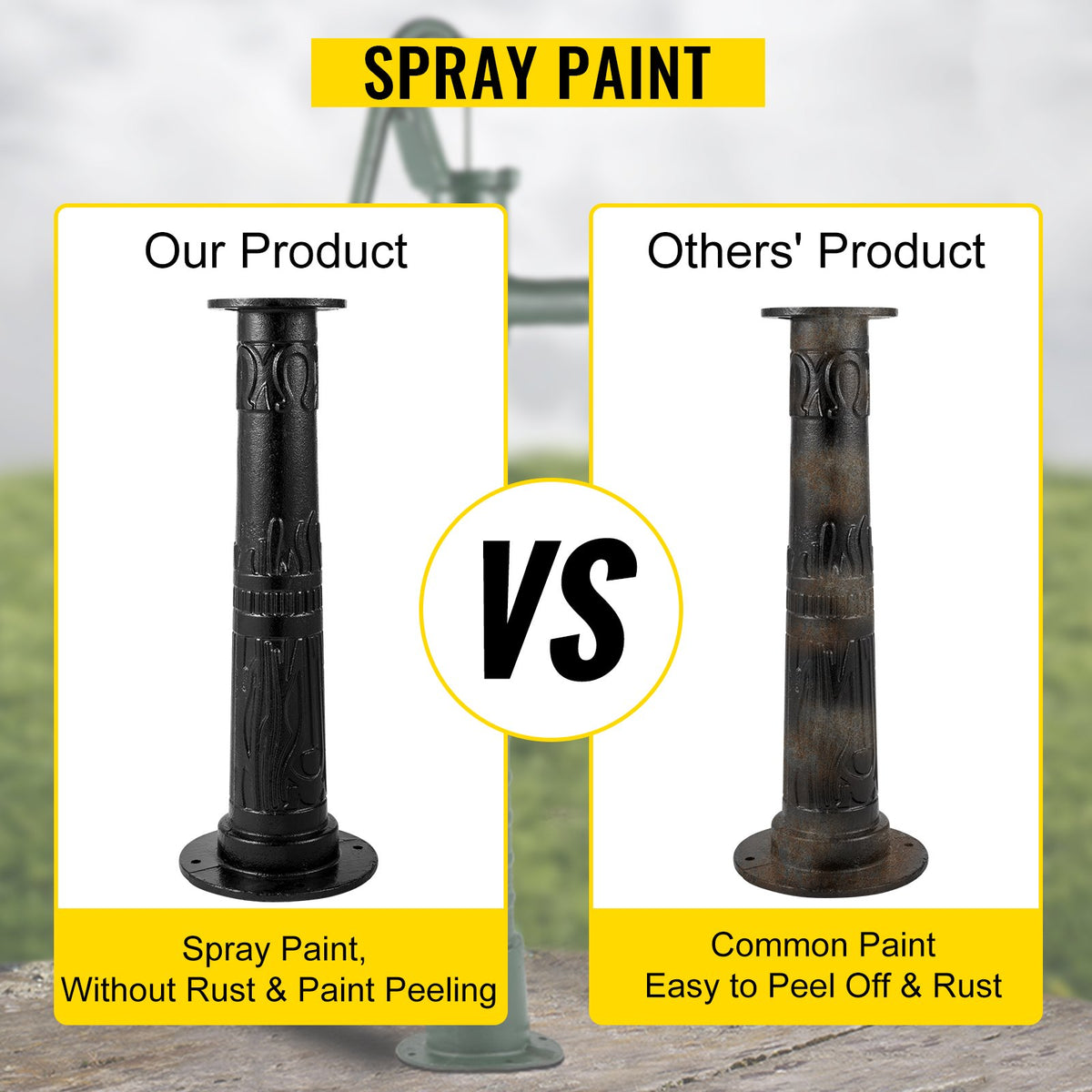 VEVOR Antique Hand Water Pump Stand Pitcher Pump Stand for Yard Garden Black