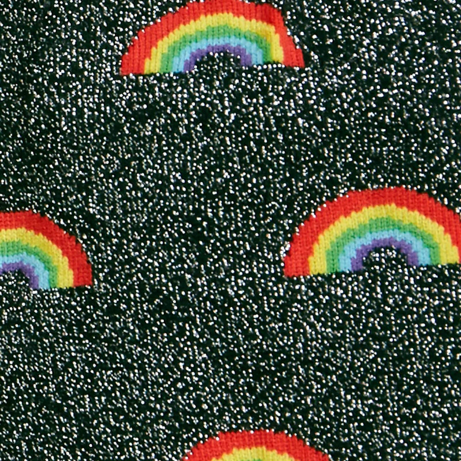 Sock It To Me Glitter Over The Rainbow Womens Crew Socks
