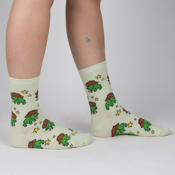 Sock it to Me "Yee Frog!" Womens Crew Socks