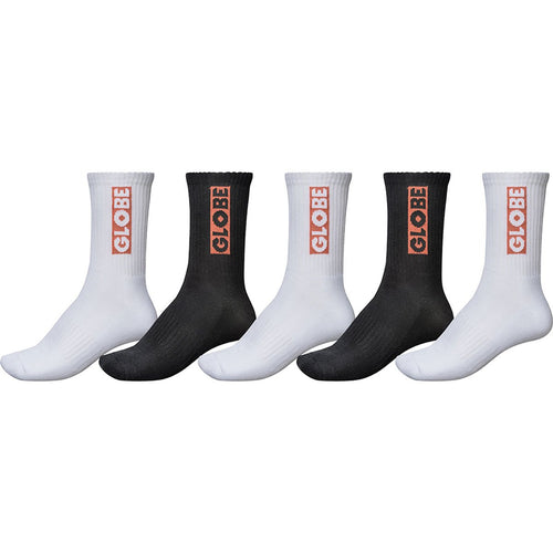 Globe Bar Crew Sock 5 Pack