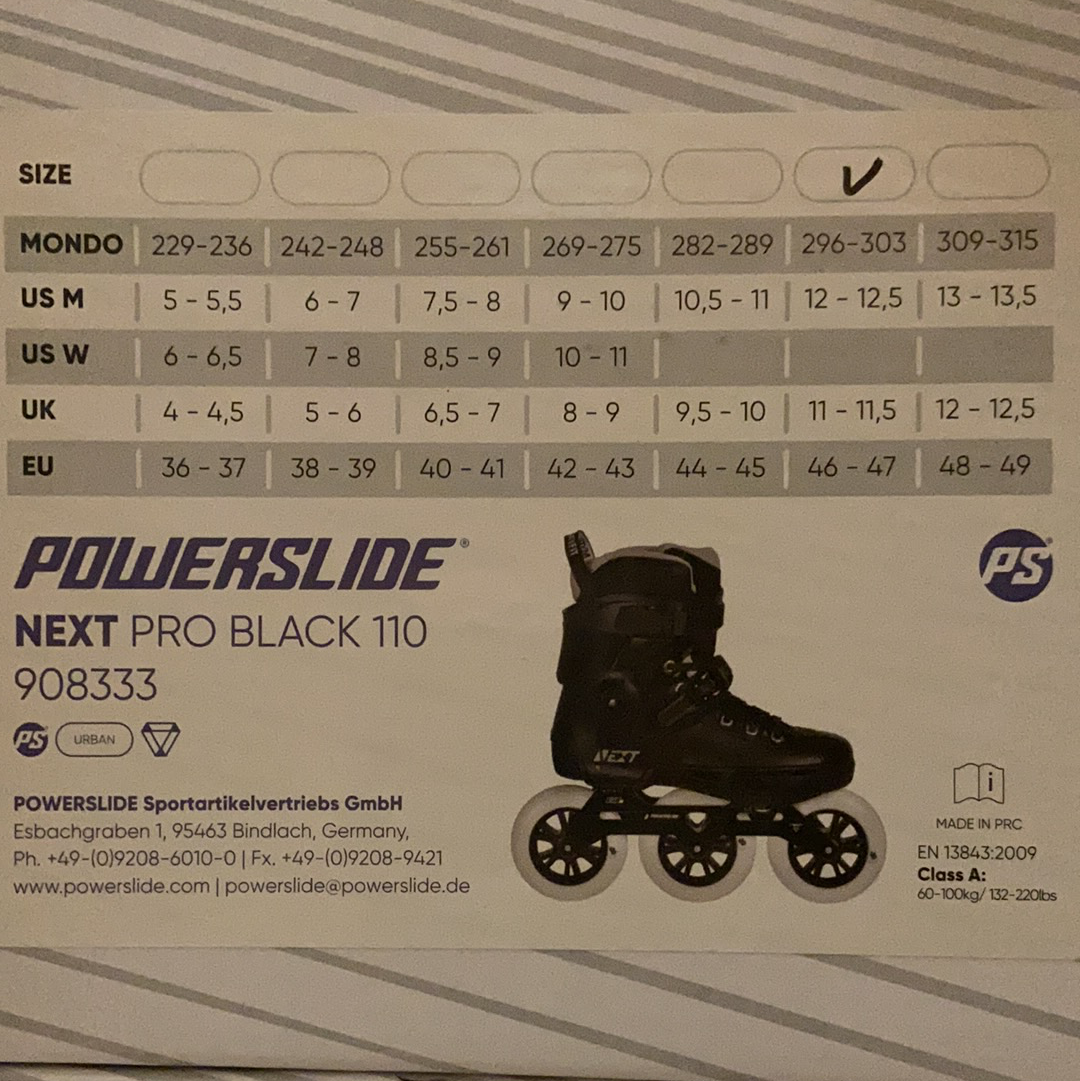 POWERSLIDE NEXT PRO BLACK 110 INLINE SKATES