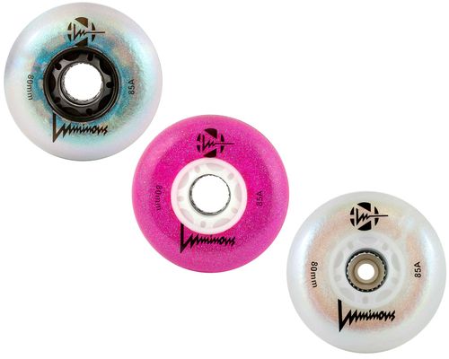 Luminous LED Inline Wheels Glitter 72mm 85a 4pk