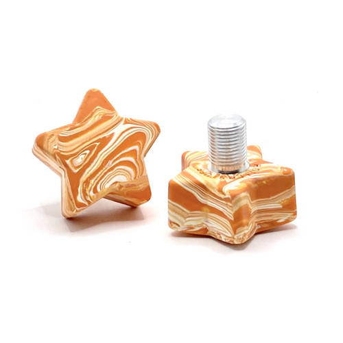 RollerStuff Twinkle Toes Adjustable Toe Stops Orange Marble-ade (orange/white)