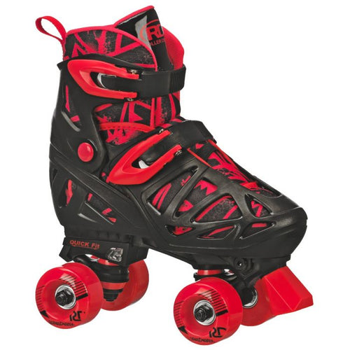 RDS Trac Star Adjustable Roller Skates Black/Red