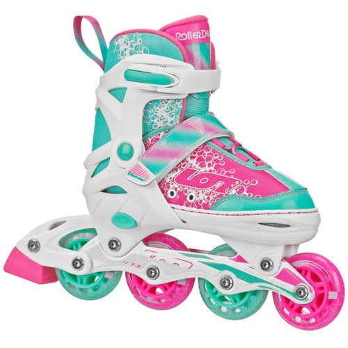 SFR Nebula Lights Kids Adjustable Roller Skates - Pink w Light Up Wheels
