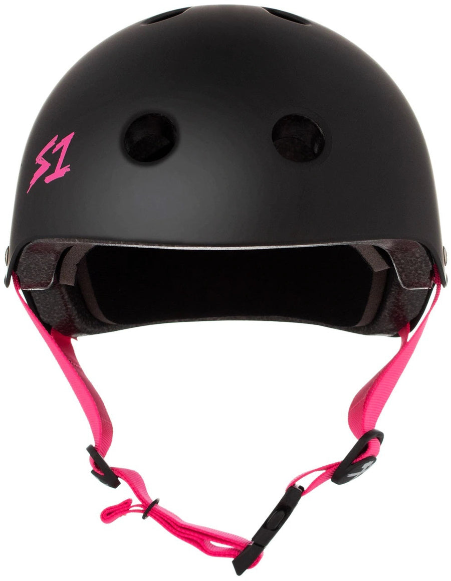S1 Lifer Helmet - Black Matte/Pink Strap