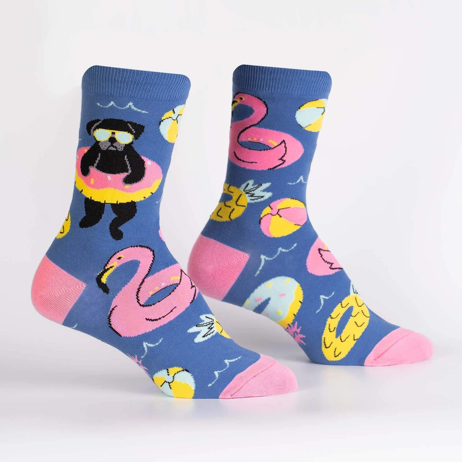 SOCK IT TO ME SUMMER PUGGIN' WOMENS CREW SOCKS