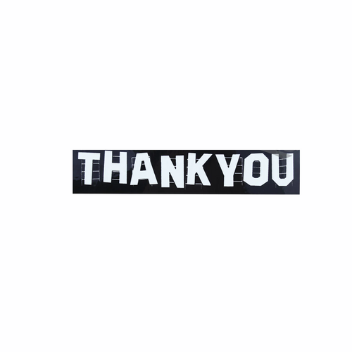 Thank You Hollywood Logo Sticker - Black/White