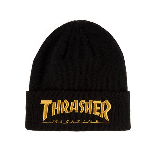 Thrasher Embroidered Beanie - Gold