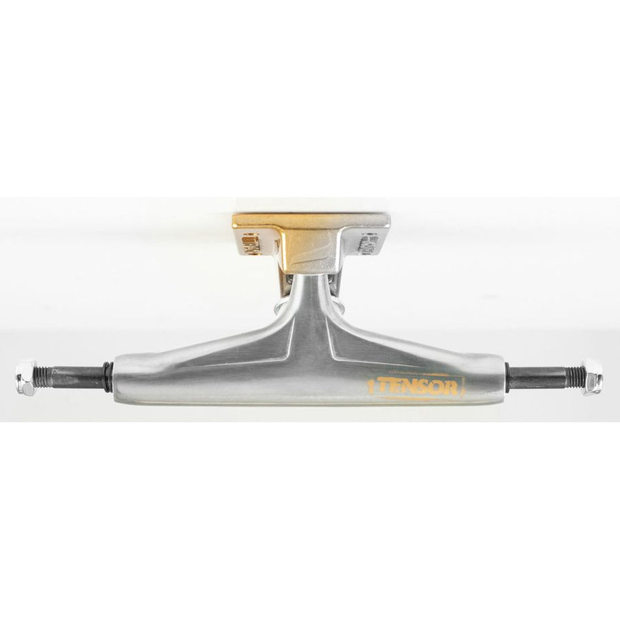 Tensor Aluminium Stencil Mirror Raw/Gold Fade Skateboard Trucks